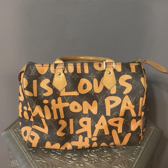 Vintage LV Speedy 30 Bag Sprouse Brown Orange Graffiti Monogram Franc Serial No. - Picture 4 of 15